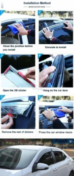 Fit 2014-2018 Toyota Highlander Clip-On Chrome Trim Vent Window Visors Rain Sun Wind Guards Shade Deflectors - Image 7