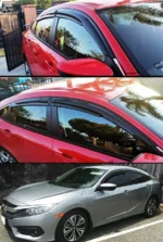Fit 2014-2019 Toyota Highlander 3D Mugen Style Vent Window Visors Rain Sun Wind Guards Shade Deflectors - Image 3