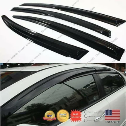 Fit 2006-2011 Honda 8TH CIVIC SEDAN 3D Mugen Style Vent Window Visors Rain Sun Wind Guards Shade Deflectors