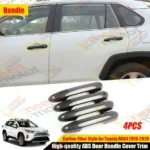 Fit 2019-2021 Toyota RAV4 Car Side Door Handle Cover Trim (Carbon Fiber Print, Smart Holes) - Image 4