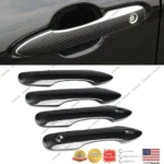 Fit 2019-2021 Corolla Car Side Door Handle Cover Trim (Carbon Fiber Print, Smart Holes)