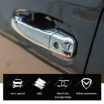 Fit 2010-2021 Toyota 4Runner External Door Handle Knobs Trim Decor Cover (Chrome) - Image 5