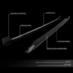 Fit 2015-2020 Ford Mustang Side Skirts Underboard Extension Panel Body Kit - Image 15