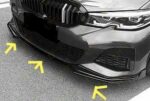 Fits BMW 3 Series G20 M Sport 2019-2022 Front Bumper Lip Car Spoiler (Gloss Black) - Image 2