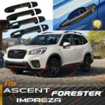 Fit Forester Ascent Impreza Door Handle Cover Trim (Carbon Fiber Print, Smart Holes)