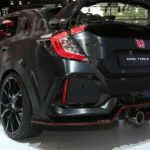 Fits 2017-2021 Honda Civic Hatchback Type R Style Rear Bumper Lip Spoiler Diffuser (Glossy Carbon Fiber Print Red) - Image 4