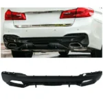 Fits 2017-2022 BMW G30 540i/550i/M550i M Sport Style Rear Bumper Diffuser Spoiler (Gloss Black)