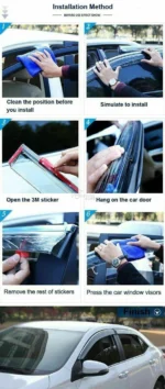 Fit 2015-2019 Subaru Outback Clip-On Chrome Trim Vent Window Visors Rain Sun Wind Guards Shade Deflectors - Image 8