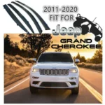 Fit 2011-2020 Jeep Grand Cherokee Clip-On Chrome Trim Vent Window Visors Rain Sun Wind Guards Shade Deflectors - Image 3