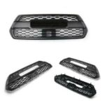 Fits 2016-2021 Toyota Tacoma PRO Front Grille Bumper Hood Matte Black Grill - Image 3