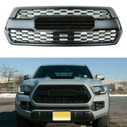 Fits 2016-2021 Toyota Tacoma PRO Front Grille Bumper Hood Matte Black Grill