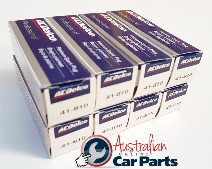 Spark Plugs 8 Pack Acdelco Double Platinum 41810 for V8 5.0l Commodore Statesman Caprice Calais - Image 1