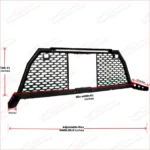 For Ford Ranger Truck LED Bar Adjustable Reinforced Steel Roll Bar Headache Rack - Image 2