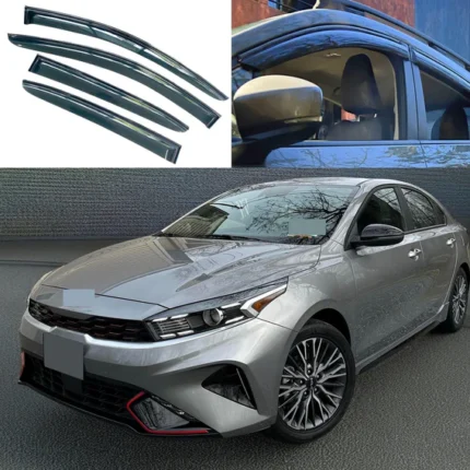 Fits Forte 2019-2024 Carbon Fiber Trim Window Vent Visor Sun Guard Deflector