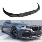 For 2020-2022 BMW 7 Series G12 Carbon Fiber Print Front Bumper Lip Spoiler