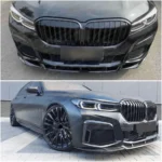 For 2020-2022 BMW 7 Series G12 Gloss Black Front Bumper Lip Spoiler - Image 2