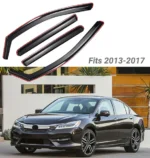 Fit 2013-2017 Honda Accord In-Channel Vent Window Visors Rain Sun Wind Guards Shade Deflectors