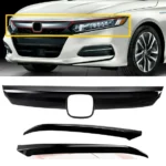 Fit 2018-2023 Honda Accord ABS Glossy Black Lip Front Grille Cover Molding Trim