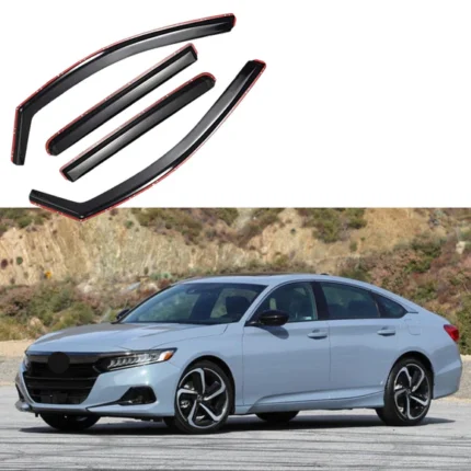 Fit 2018-2023 Honda Accord In-Channel Vent Window Visors Rain Sun Wind Guards Shade Deflectors