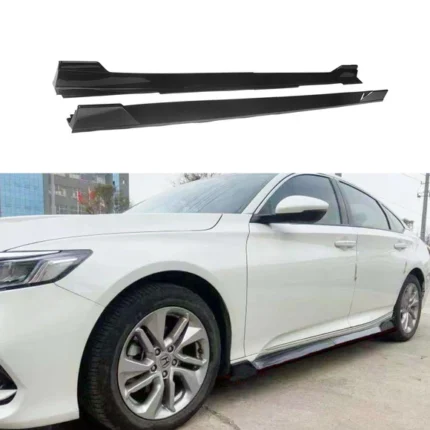 Fit 2018-2023 Honda Accord ST Style Side Skirt Extension Lip (Carbon Fiber Print)