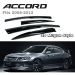 Fit 2008-2012 Honda Accord 3D Mugen Style Vent Window Visors Rain Sun Wind Guards Shade Deflectors - Image 3