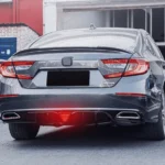 Fit 2018-2023 Honda Accord Sport Rear Diffuser Spoiler w/ LED Brake Light (Carbon Fiber Print) - Image 2
