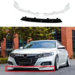 Fits 2018-2023 Honda Accord Front Bumper Lip Car Spoiler (Gloss Black and White)