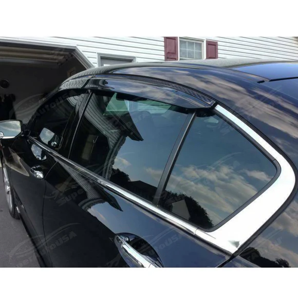 Carbon Fiber Print Trim Rain Guards Side Window Visors Vent Deflectors For Subaru Impreza 2017-2025 - Image 4