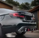Fits 2018-2023 BMW 5 Series G30 530i 530e 540i Sedan Rear Bumper Diffuser Lips Body Kits w/ LED Light - Image 6