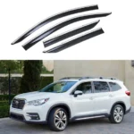 Fit 2019-2021 Subaru Ascent Clip-On Chrome Trim Vent Window Visors Rain Sun Wind Guards Shade Deflectors