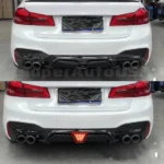 For 2017-2022 BMW 5 Series G30 Sedan Rear Bumper Diffuser with LED Light - Image 4