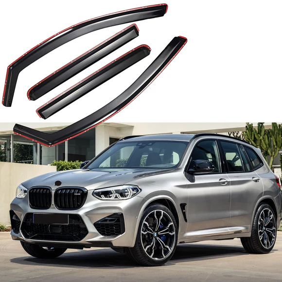 BMWX3-21-IC.webp Fit 2019-2022 BMW X3 In-Channel Vent Window Visors Rain Sun Wind Guards Shade Deflectors - Image 1