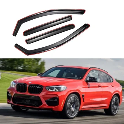 Fit 2019-2022 BMW X4 In-Channel Vent Window Visors Rain Sun Wind Guards Shade Deflectors