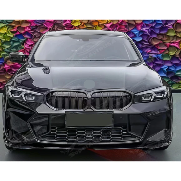Carbon Fiber Print Front Spoiler Lips for BMW 3 Series G20 LCI 2023-2025 - Image 3