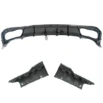 Fits 2019-2024 BMW X5 G05 Gloss Black Rear Diffuser Bumper lip with LED Break Light & Corner Splitters - Image 8