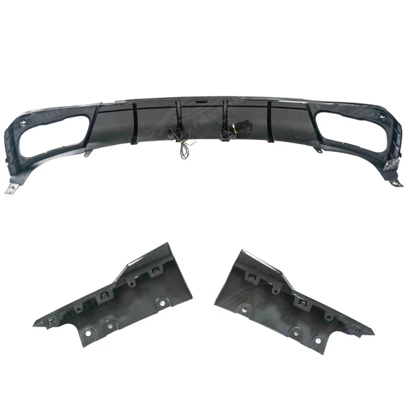 Fits 2019-2024 BMW X5 G05 Gloss Black Rear Diffuser Bumper lip with LED Break Light & Corner Splitters - Image 8
