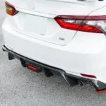 Fit 2018-2023 Toyota Camry Rear Bumper Lower Diffuser Spoiler with LED Light (Carbon Fiber Print) - Image 4