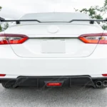 Fit 2018-2023 Toyota Camry Rear Bumper Lower Diffuser Spoiler with LED Light (Carbon Fiber Print) - Image 2