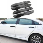 Fit 2016-2020 Honda Civic Door Handle Cover Bezel Trim (Carbon Fiber Print, Smart Holes)