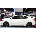 Fit 2014-2019 Toyota Corolla TRD PRO Style JDM Side Body Skirts (Glossy Black White) - Image 2