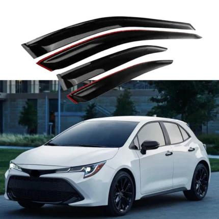 Fit 2019-2021 Toyota Corolla Hatchback Out-Channel Vent Window Visors Rain Sun Wind Guards Shade Deflectors