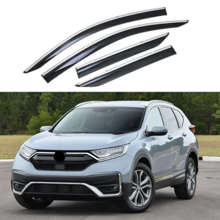 Fit 2012-2016 Honda CRV CR-V Clip-On Chrome Trim Vent Window Visors Rain Guards