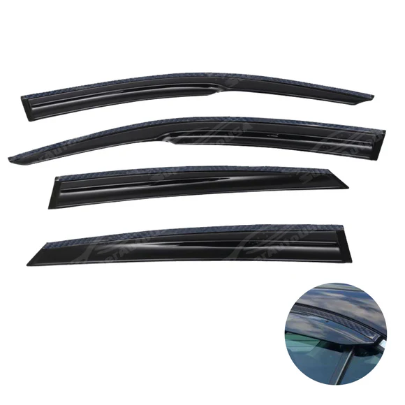 Carbon Fiber Print Trim Window Visor Shade Deflector For Subaru Forester 2014-2018 - Image 3
