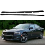 Fit 2011-2021 Dodge Charger Side Skirts Extension Body Kit (Unpainted Matte Black)