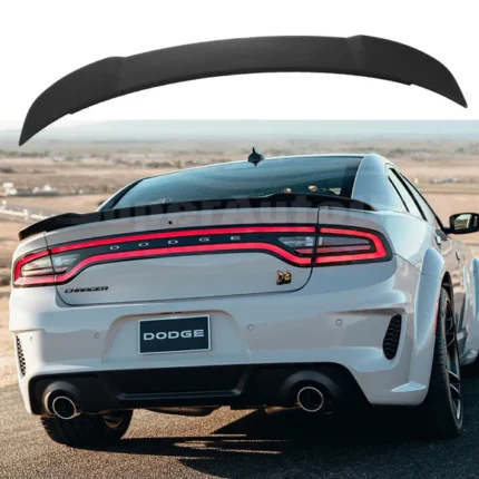 Fits 2011-2023 Dodge Charger Hellcat SRT Rear Spoiler Wing (Unpainted / Matte Black)