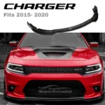 Fits 2015-2022 Dodge Charger SRT RT Front Bumper Lip Spoiler Splitter Body (Black, 3pcs) - Image 3