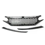 Fit 2016-2018 HONDA Civic 10 Front Bumper Center Radiator Grille Honeycomb Grill (Black) - Image 2