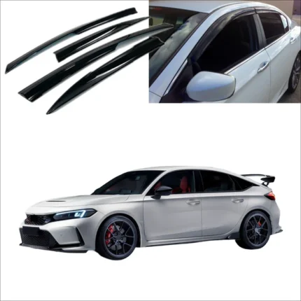 For Honda Civic 2022-2025 Hatchback Mugen Style Window Visor Rain Guard Deflectors