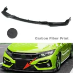 Fits 2017-2021 Honda CIVIC Hatchback Si Front Bumper Lip Spoiler (Carbon Fiber Print) - Image 2