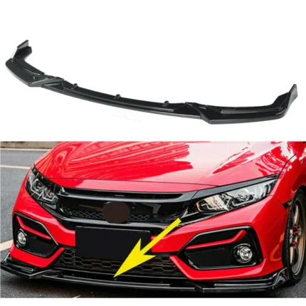 Fits 2017-2021 Honda CIVIC Hatchback Si Performance Front Bumper Lip (Gloss Black)